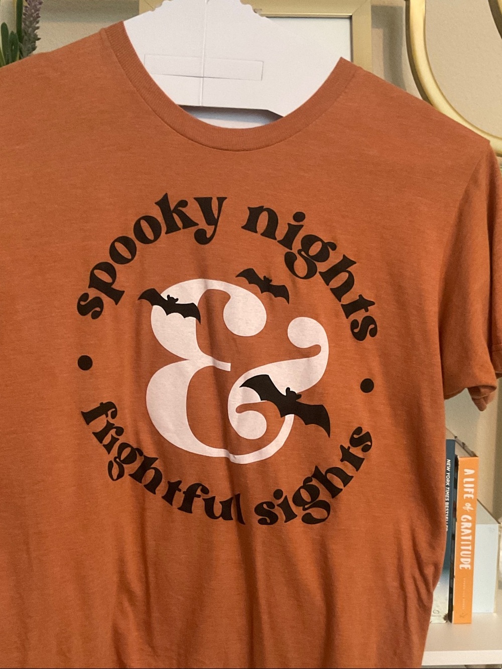 Spooky Nights Graphic Tee - Rust Orange